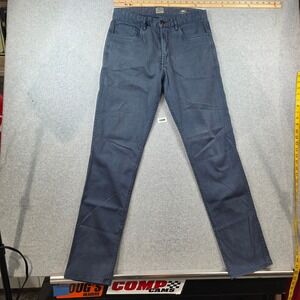 Faherty Brand Mens 31 Navy Blue Stretch Twill 5-Pocket Straight Leg Pants 31x32